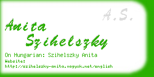 anita szihelszky business card